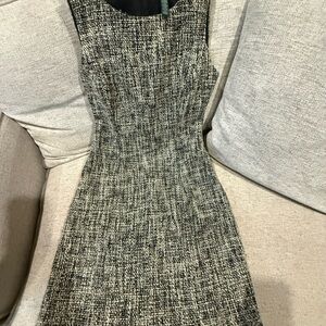 Ralph Lauren Black and White Tweed Midi Dress